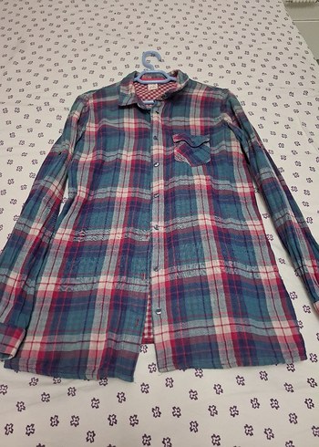 Renkli Ekoseli Pamuklu Uzun Kollu Gömlek - Görsel 5