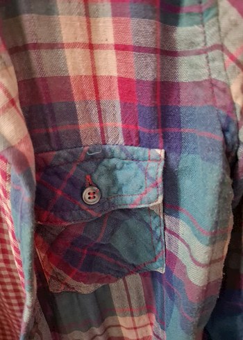 Renkli Ekoseli Pamuklu Uzun Kollu Gömlek - Görsel 7