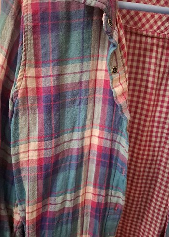 Renkli Ekoseli Pamuklu Uzun Kollu Gömlek - Görsel 6