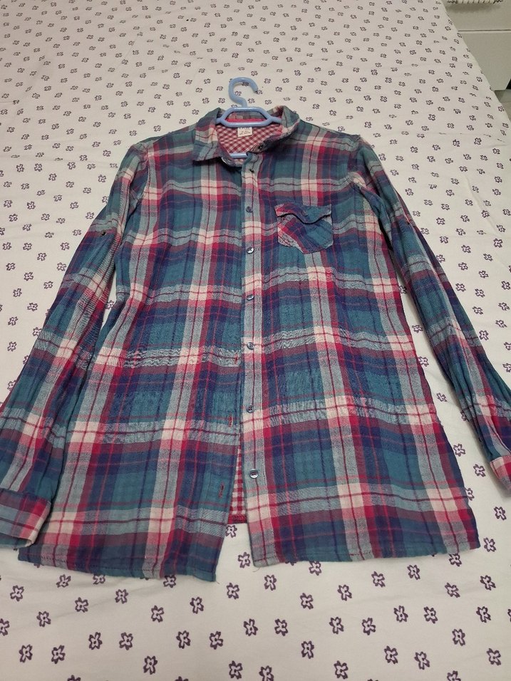 Renkli Ekoseli Pamuklu Uzun Kollu Gömlek - Görsel 5