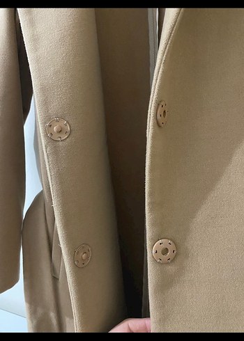 Kürk Yakalı Bej Kaban - Görsel 6