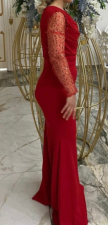 l Beden Kırmızı abiye