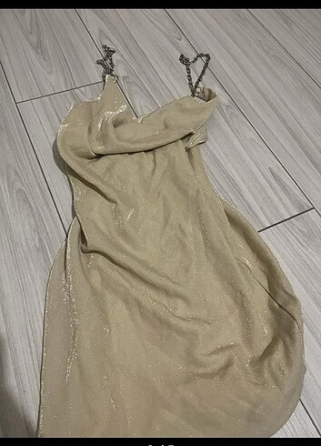 s Beden altın Renk Shein mini pırıltılı elbise ????????