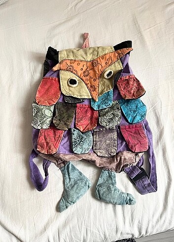 Baykuş modelli Vintage Renkli Sırt Çantası ????????