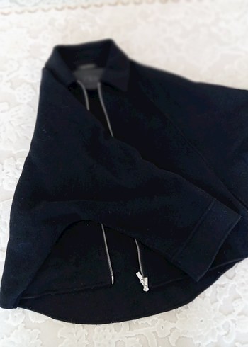 zara siyah yünlü ceket - Görsel 6