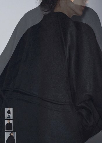 zara siyah yünlü ceket - Görsel 2