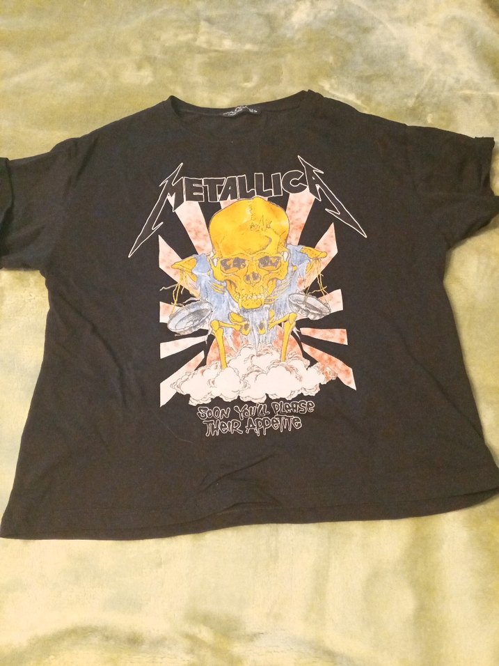 Metallica Baskılı Siyah Hamile Tişörtü - Görsel 3