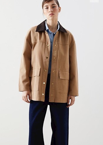 Düğmeli Bej Midi Kadın Ceket - Görsel 3