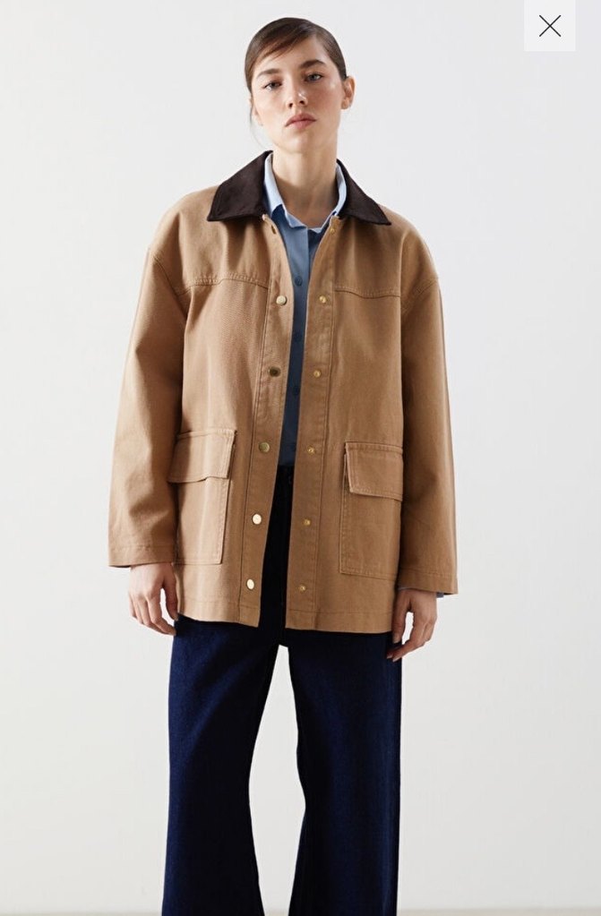 Düğmeli Bej Midi Kadın Ceket - Görsel 3