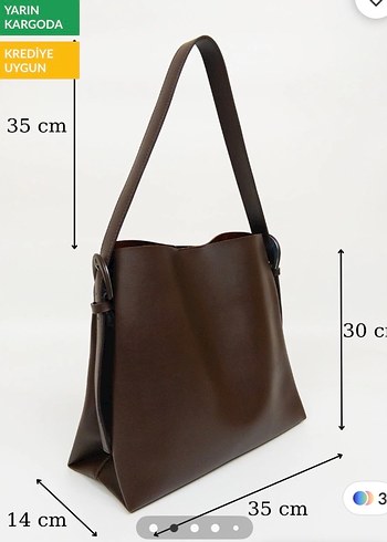 Kahverengi Deri Kadın Çanta - Görsel 2