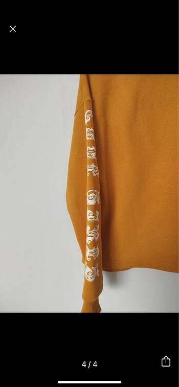 xs Beden sarı Renk Koton Kadın sweatshirt