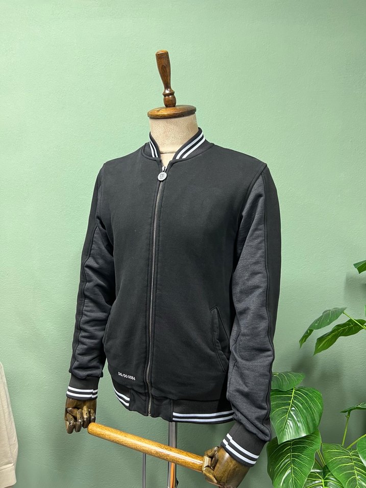 Erkek Siyah Bomber Ceket Fermuarlı - Görsel 2