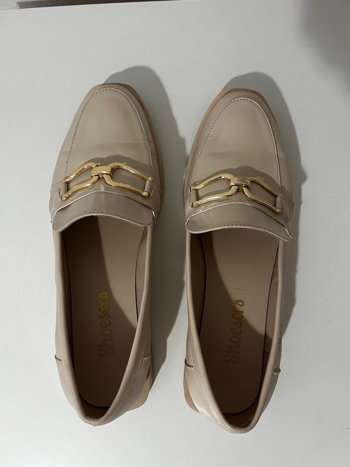 Bej Deri Tokalı Kadın Loafer - Görsel 5