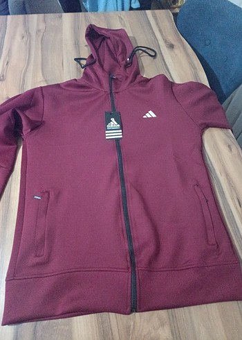 Bordo Siyah Kapüşonlu Fermuarlı Erkek Eşofman Takımı - Görsel 2