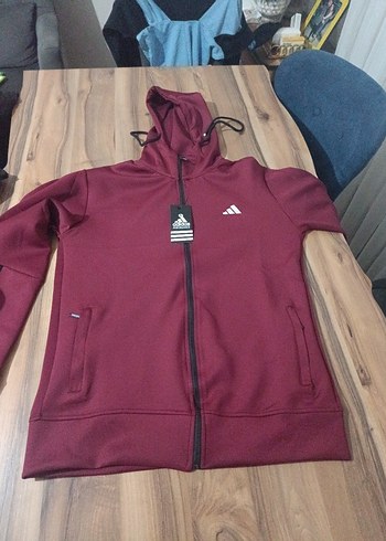 Bordo Siyah Kapüşonlu Fermuarlı Erkek Eşofman Takımı - Görsel 3