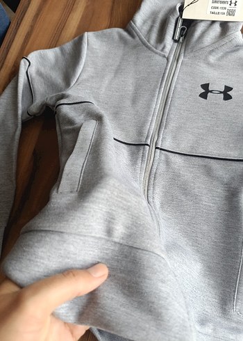 Gri Kapüşonlu Fermuarlı Erkek  çocuk Sweatshirt - Görsel 3