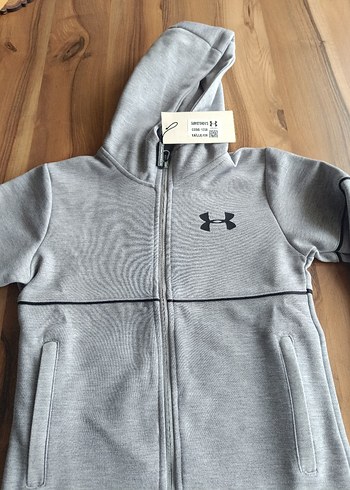 Gri Kapüşonlu Fermuarlı Erkek  çocuk Sweatshirt - Görsel 2