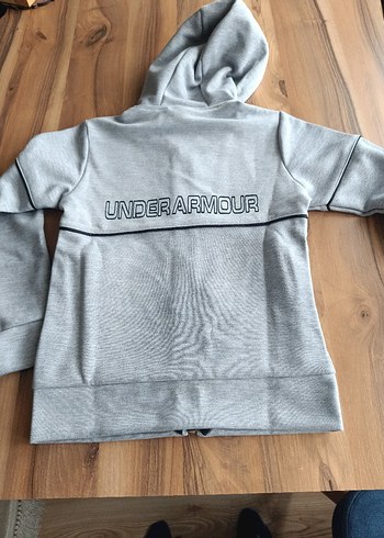 Gri Kapüşonlu Fermuarlı Erkek  çocuk Sweatshirt - Görsel 5