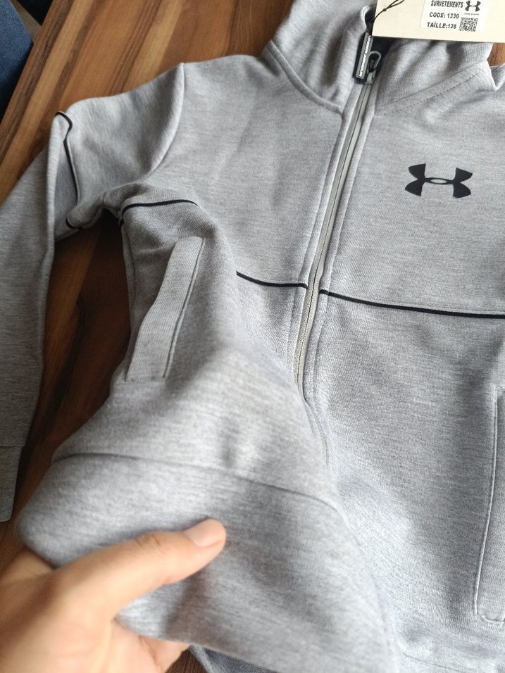 Gri Kapüşonlu Fermuarlı Erkek  çocuk Sweatshirt - Görsel 3