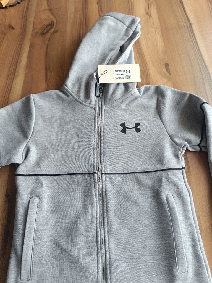 Gri Kapüşonlu Fermuarlı Erkek  çocuk Sweatshirt - Görsel 2