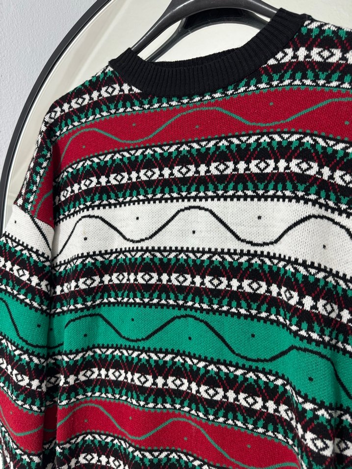 Desenli Örgü Kadın Kazak, Rahat Kesim - Görsel 2