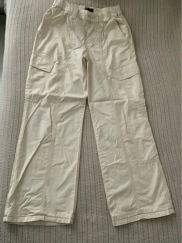 Y2k Kırık Beyaz Renk-S Beden-Kargo Pantolon
