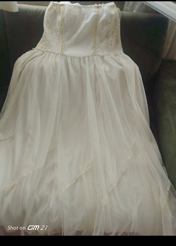 Vintage Bohem Gelinlik, Uzun, Askılı, Straplez - Görsel 5