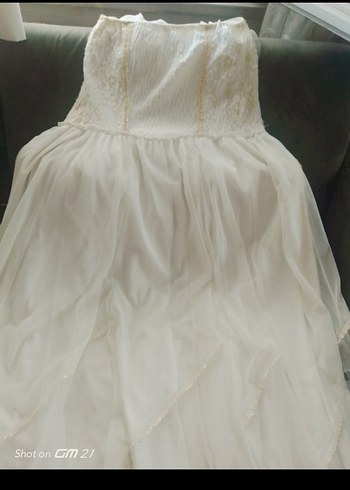 Vintage Bohem Gelinlik, Uzun, Askılı, Straplez - Görsel 7