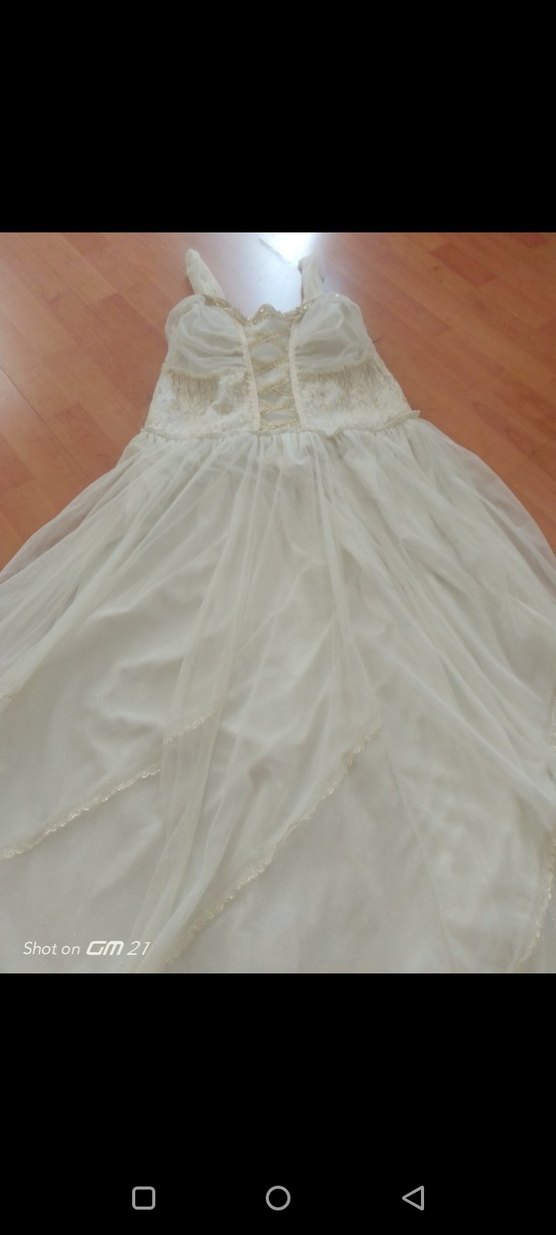 Vintage Bohem Gelinlik, Uzun, Askılı, Straplez - Görsel 4