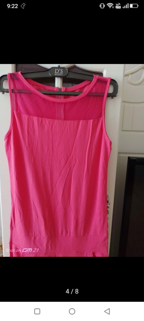 Pembe V Yaka Uzun Kadın Tulum - Görsel 5