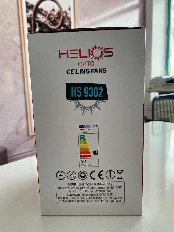 Helios Beyaz Tavan Vantilatörü 50W Kumandalı - Görsel 2