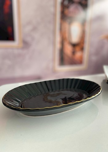 Siyah Oval Yemek Tabağı - Görsel 2