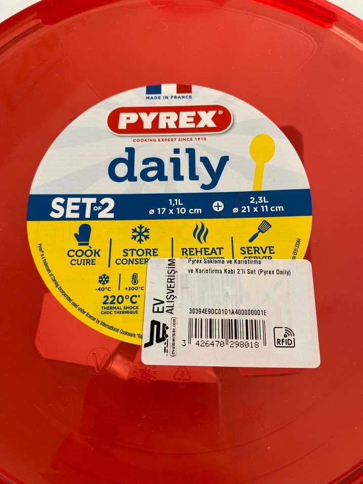 Kırmızı Kapaklı Renkli Cam Saklama Kabı Seti - Görsel 3