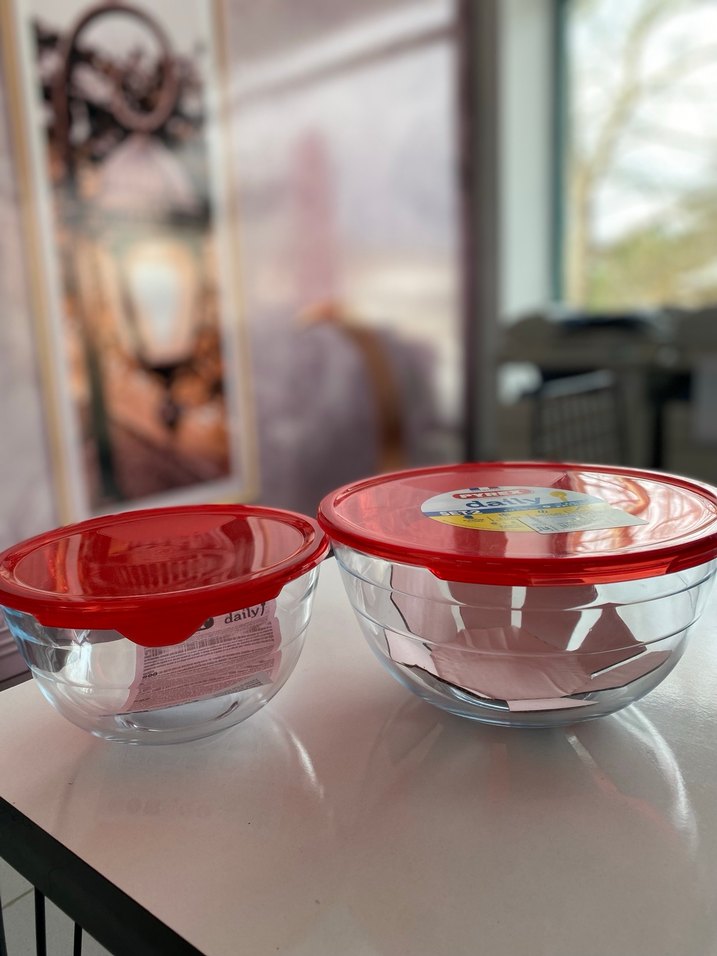 Kırmızı Kapaklı Renkli Cam Saklama Kabı Seti - Görsel 2