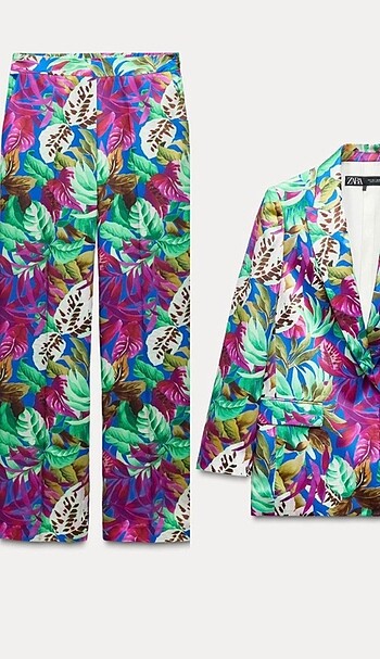 Zara çiçek desenli takım