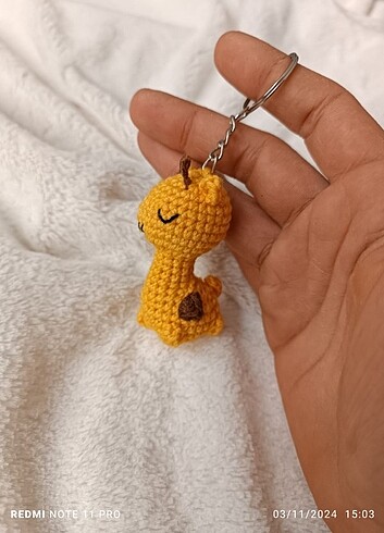 Amigrumi sevimli zürafa anahtarlık 
