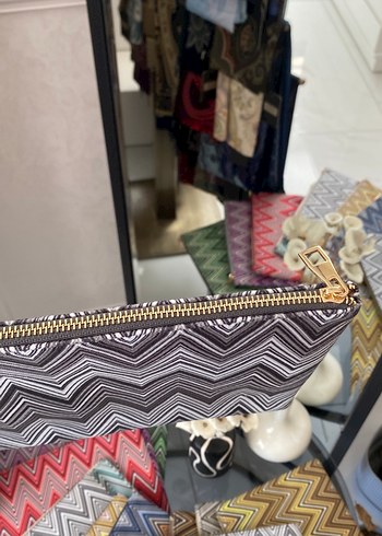 Diğer Desenli Fermuarlı Kadın Clutch Çanta