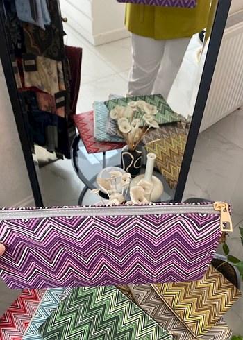 Diğer Zigzag Desenli Fermuarlı Kadın Portföy Çanta