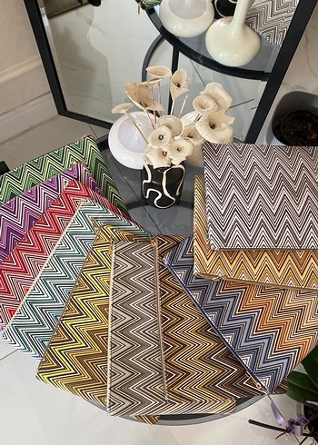 Diğer Zigzag Desenli Kadın Clutch Çanta