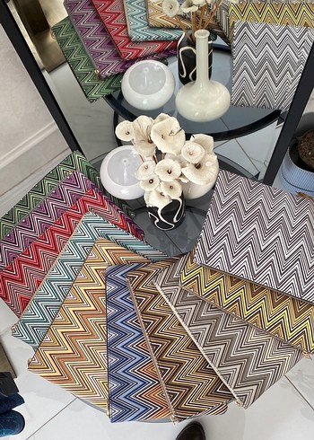 Zigzag desen clutch çanta