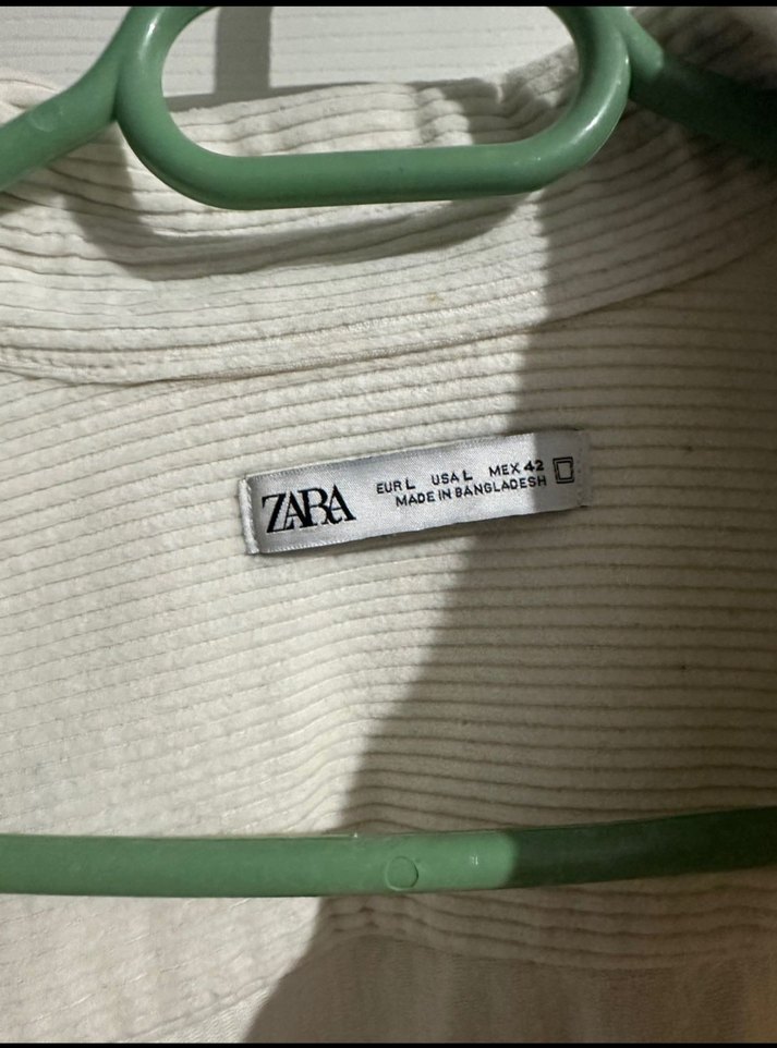 ZARA KIRIK BEYAZ KALIN GÖMLEK CEKET - Görsel 3