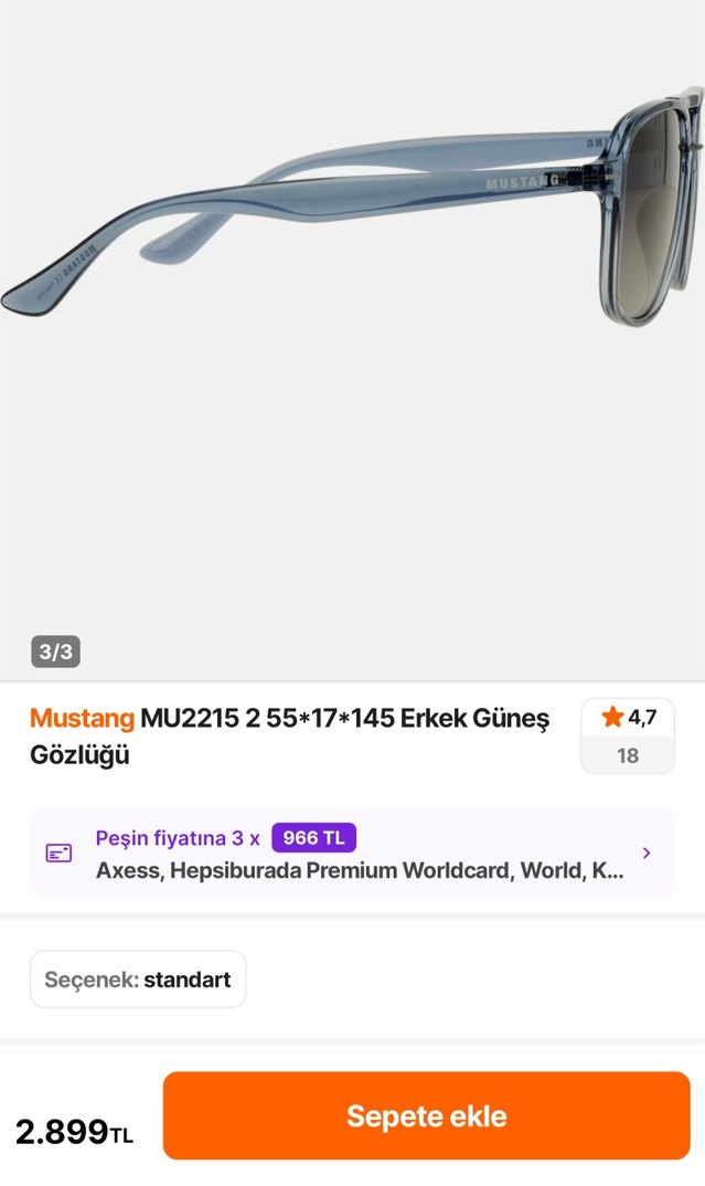 MUSTANG GÜNEŞ GÖZLÜĞÜ MU2215 - Görsel 4