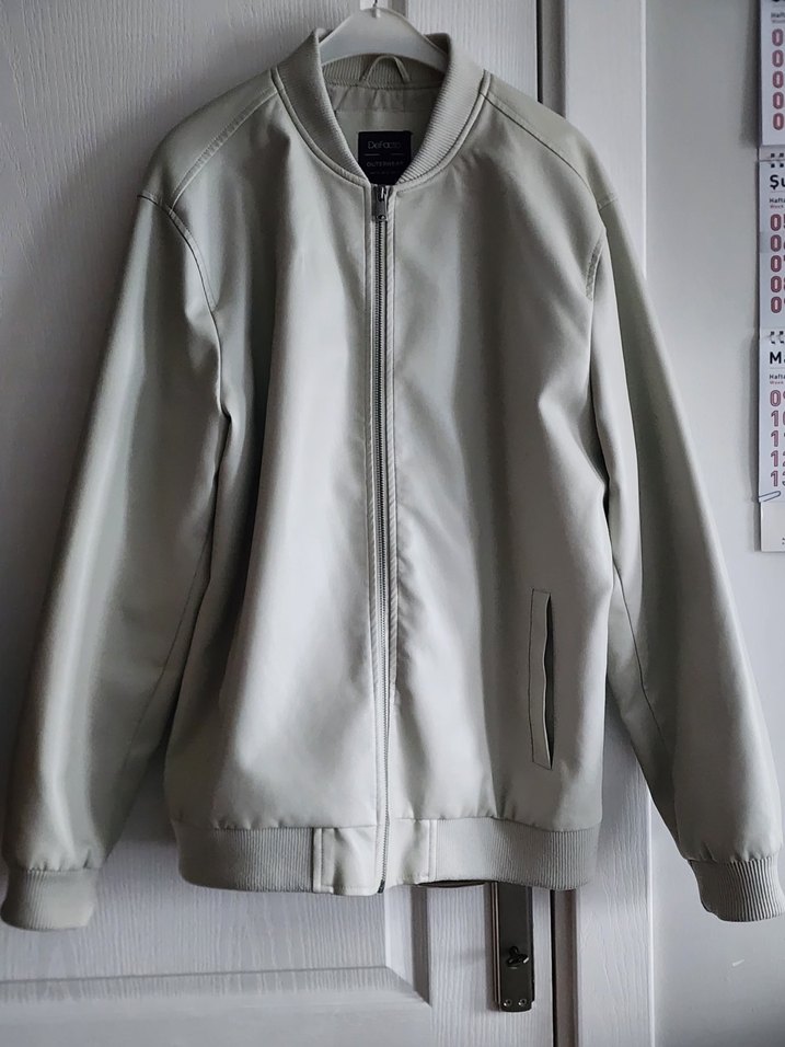 Beyaz Regular Fit Erkek Deri Ceket - Görsel 3