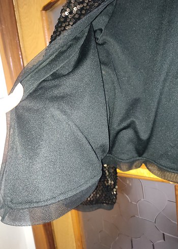 Altın Renkli Payetli Yılan Desenli Kadın Ceket - Görsel 3