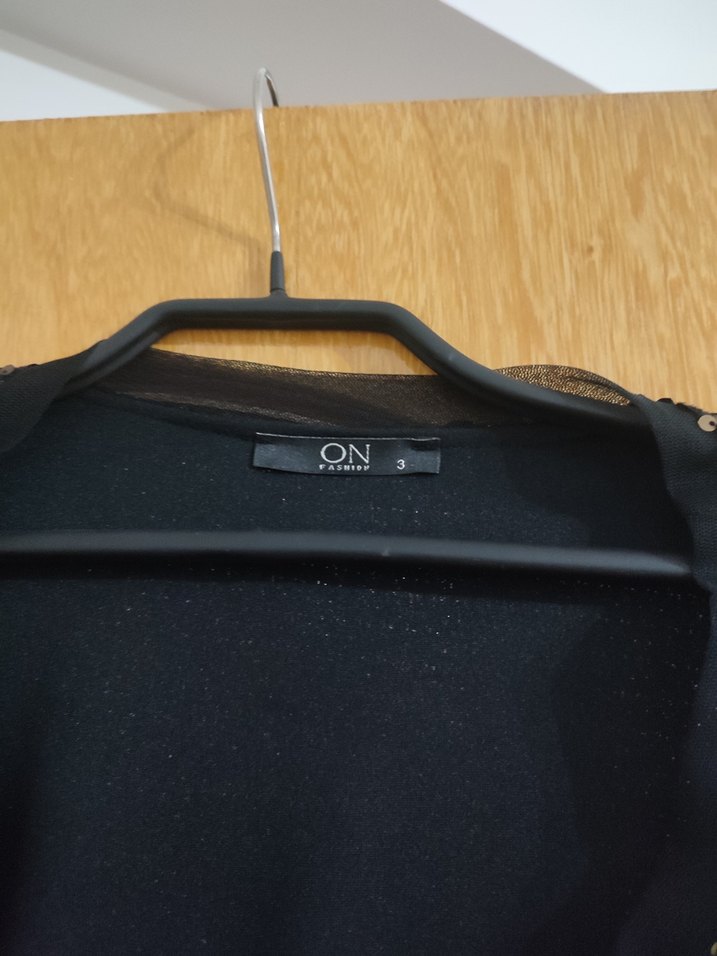 Altın Renkli Payetli Yılan Desenli Kadın Ceket - Görsel 4