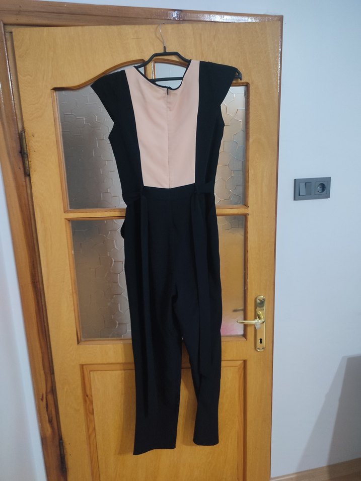 Dantel Detaylı Siyah Midi Kadın Tulum - Görsel 3