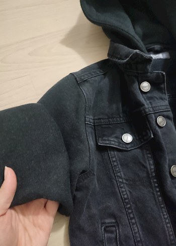 Erkek Çocuk Siyah Denim Düğmeli Ceket mont - Görsel 2