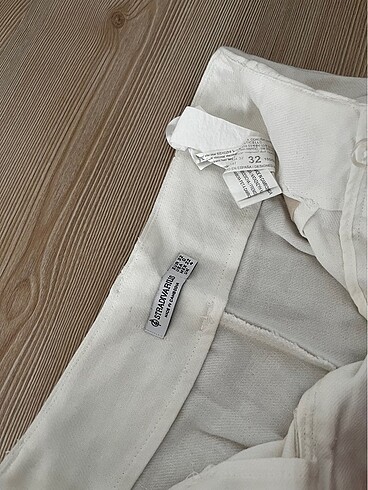 Stradivarius Beyaz keten pantolon stradivarus