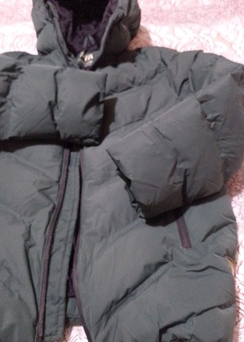 Gri Kapüşonlu Fermuarlı Kadın Kışlık Mont - Görsel 3