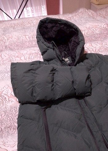 Gri Kapüşonlu Fermuarlı Kadın Kışlık Mont - Görsel 5